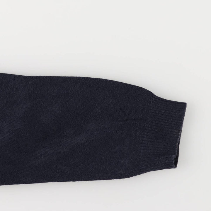 Lacoste V-neck cotton knit sweater, size 5, men's size L cotton navy blue type Vintage Second Hand
