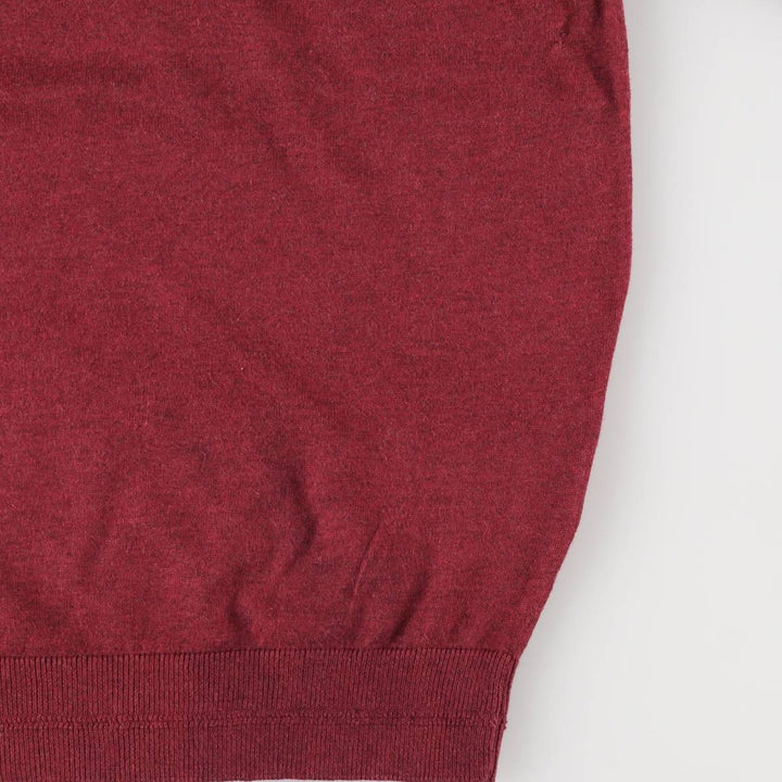Lacoste Cashmere Blend V-Neck Cotton Knit Sweater, Size 7, Men's XXL cotton burgundy type Vintage Second Hand