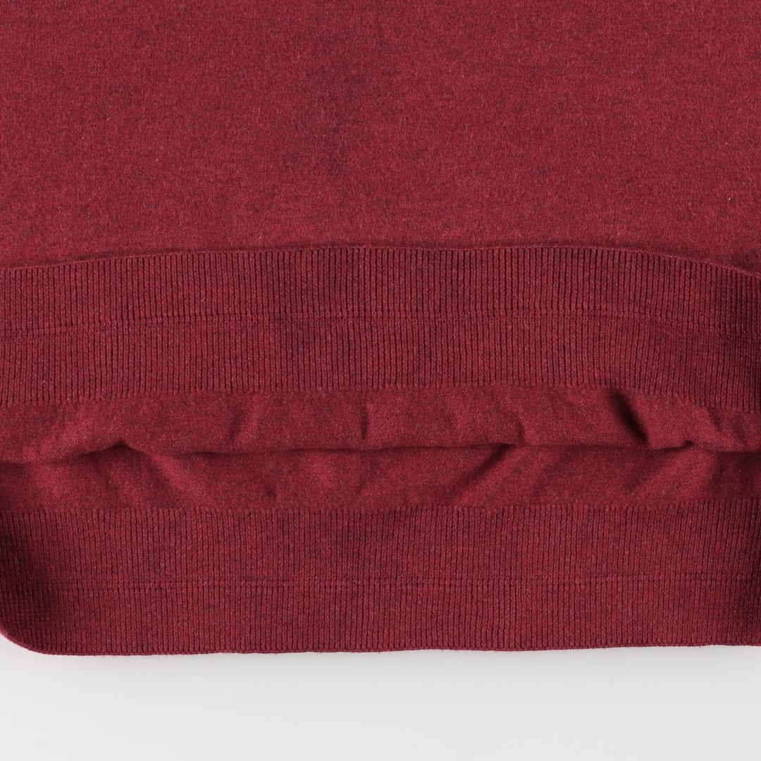 Lacoste Cashmere Blend V-Neck Cotton Knit Sweater, Size 7, Men's XXL cotton burgundy type Vintage Second Hand