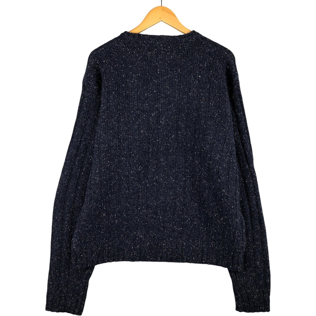 90'S Vintage Timberland WEATHERGEAR V-neck wool knit sweater, men's size L wool navy blue type Vintage Second Hand