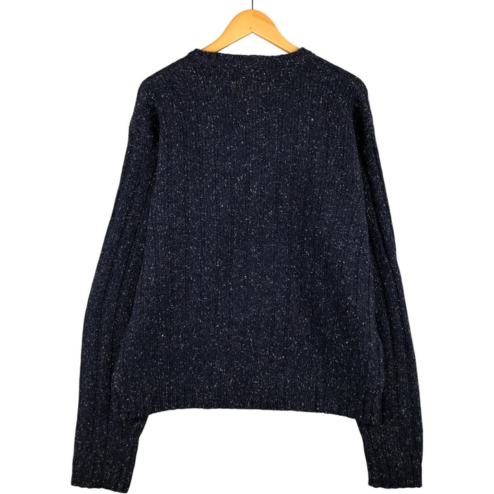 90'S Vintage Timberland WEATHERGEAR V-neck wool knit sweater, men's size L wool navy blue type Vintage Second Hand