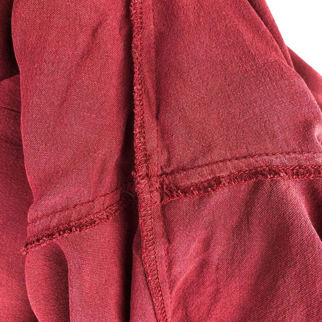 AXIST Two-Tone Short Sleeve Open Collar Silk Box Shirt, Men's Size L silk wine-red Vintage Second Hand