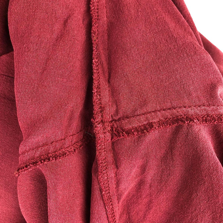 AXIST Two-Tone Short Sleeve Open Collar Silk Box Shirt, Men's Size L silk wine-red Vintage Second Hand