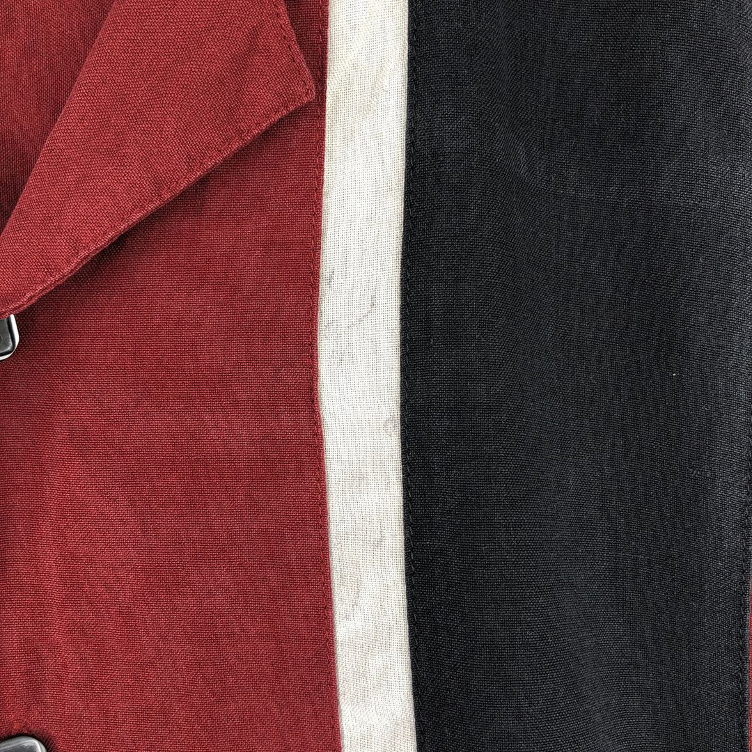 AXIST Two-Tone Short Sleeve Open Collar Silk Box Shirt, Men's Size Medium silk wine-red Vintage Second Hand
