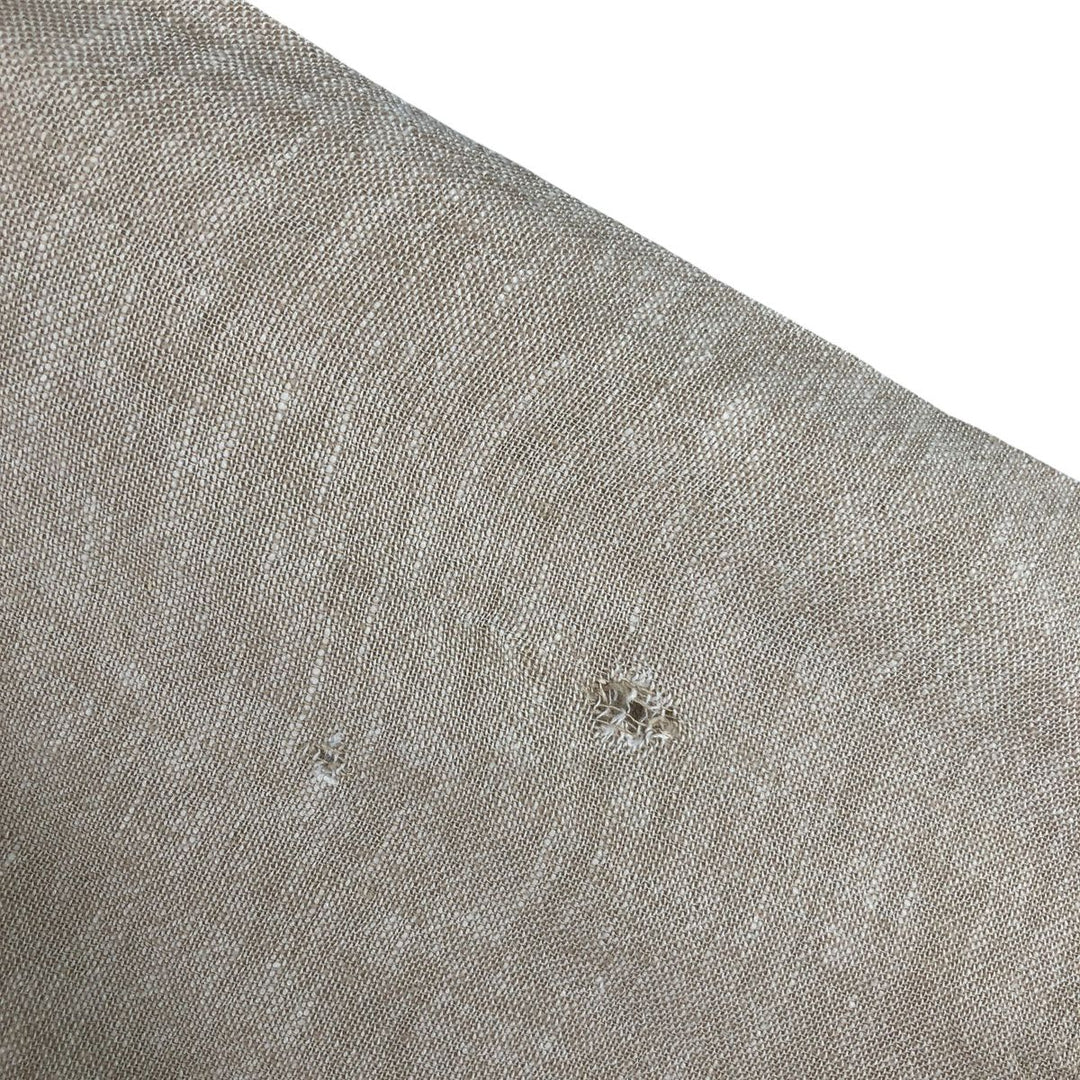 Haggar Two-tone short-sleeve open-collar rayon x linen box shirt, size L for men linen Beige type Vintage Second Hand