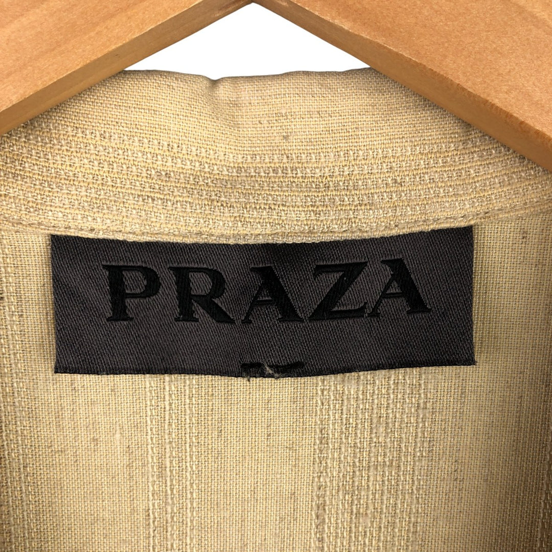PRAZA Short Sleeve Open Collar Rayon Box Shirt, Made in USA, Men's Size L Rayon unbleached Vintage Second Hand