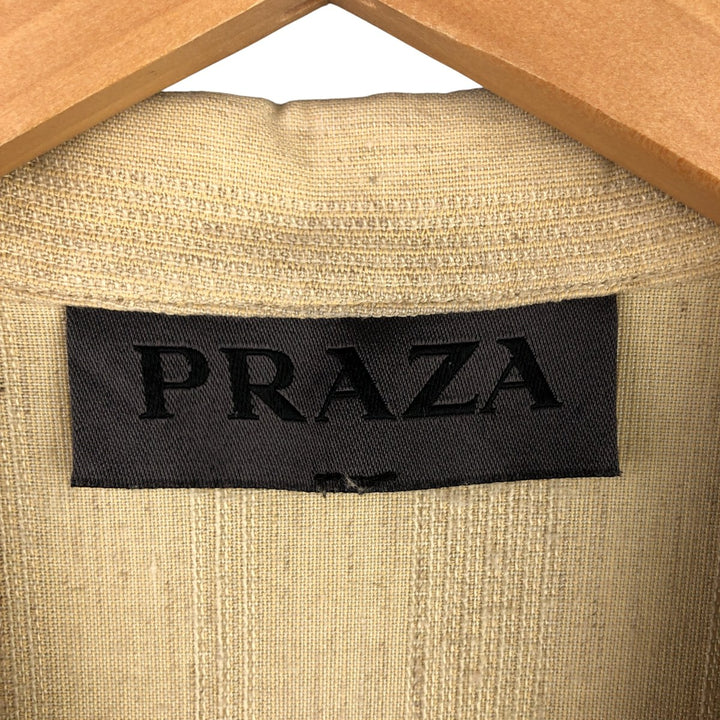 PRAZA Short Sleeve Open Collar Rayon Box Shirt, Made in USA, Men's Size L Rayon unbleached Vintage Second Hand