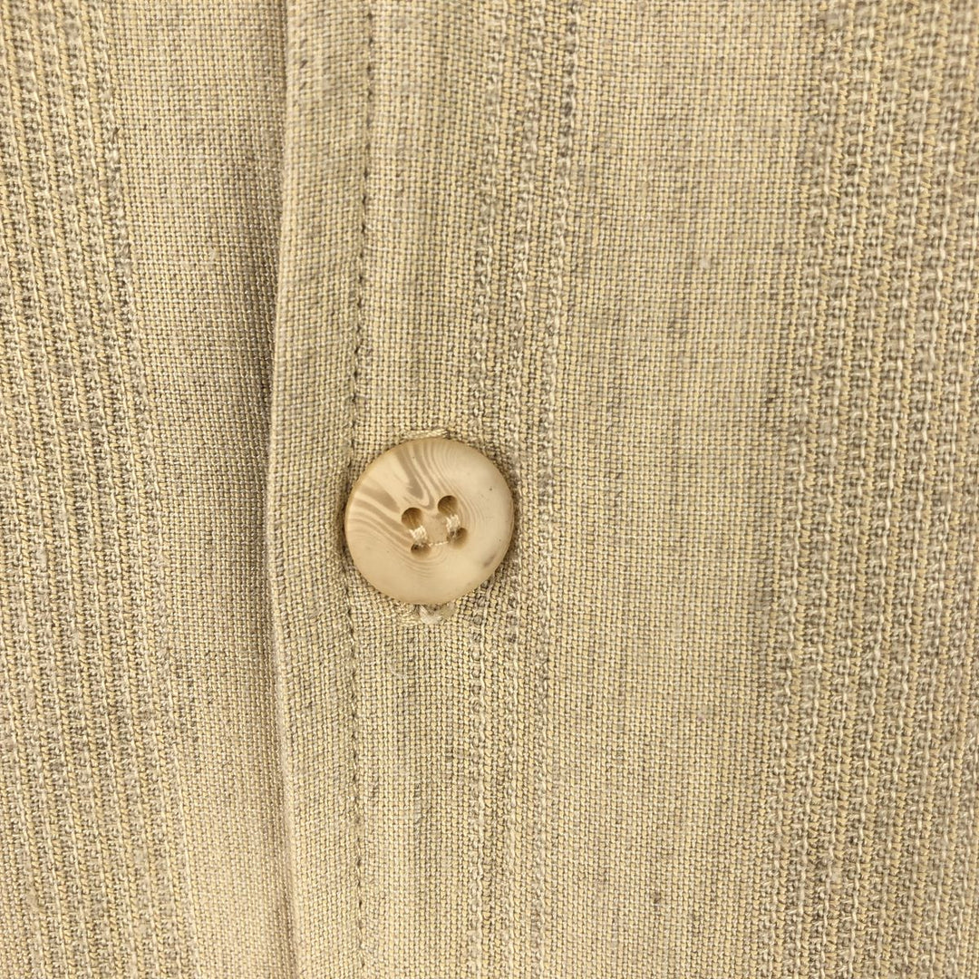 PRAZA Short Sleeve Open Collar Rayon Box Shirt, Made in USA, Men's Size L Rayon unbleached Vintage Second Hand