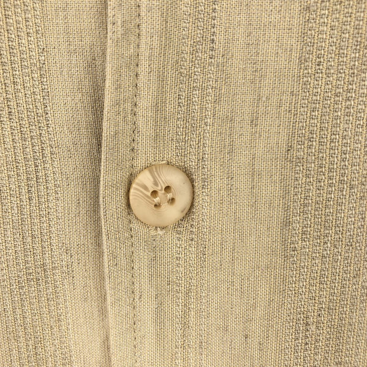 PRAZA Short Sleeve Open Collar Rayon Box Shirt, Made in USA, Men's Size L Rayon unbleached Vintage Second Hand