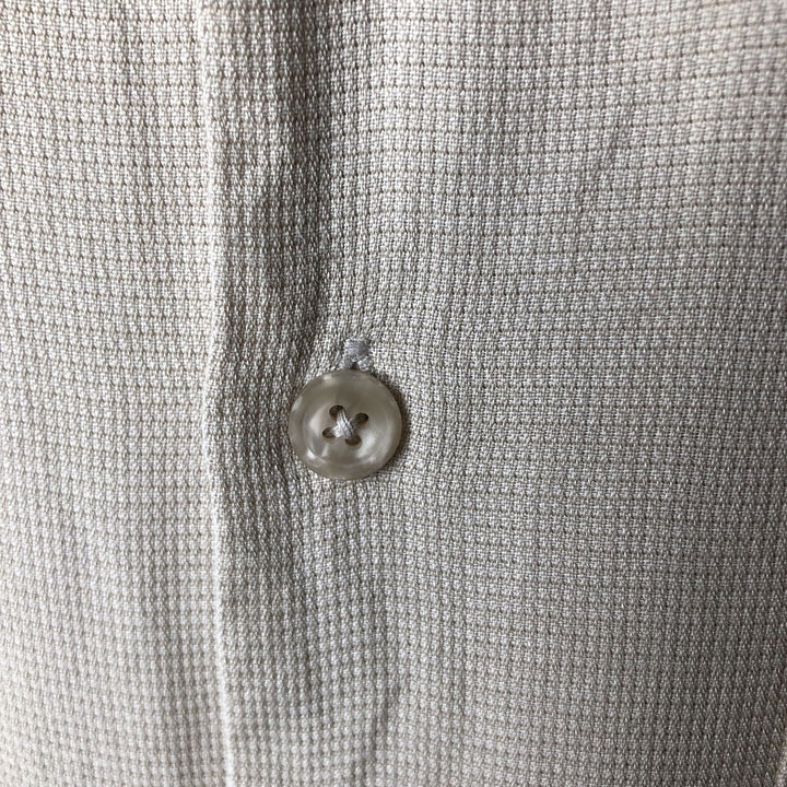 Perry Ellis Short Sleeve Open Collar Silk Shirt Box Shirt Men's XL silk Beige type Vintage Second Hand