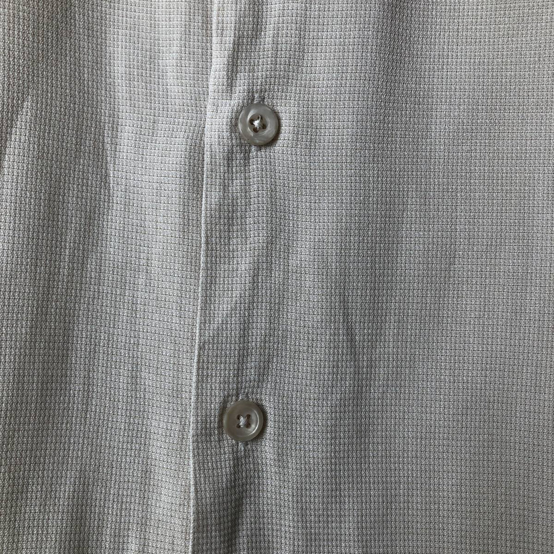 Perry Ellis Short Sleeve Open Collar Silk Shirt Box Shirt Men's XL silk Beige type Vintage Second Hand