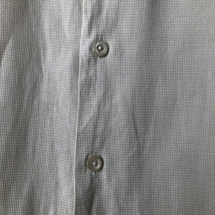 Perry Ellis Short Sleeve Open Collar Silk Shirt Box Shirt Men's XL silk Beige type Vintage Second Hand