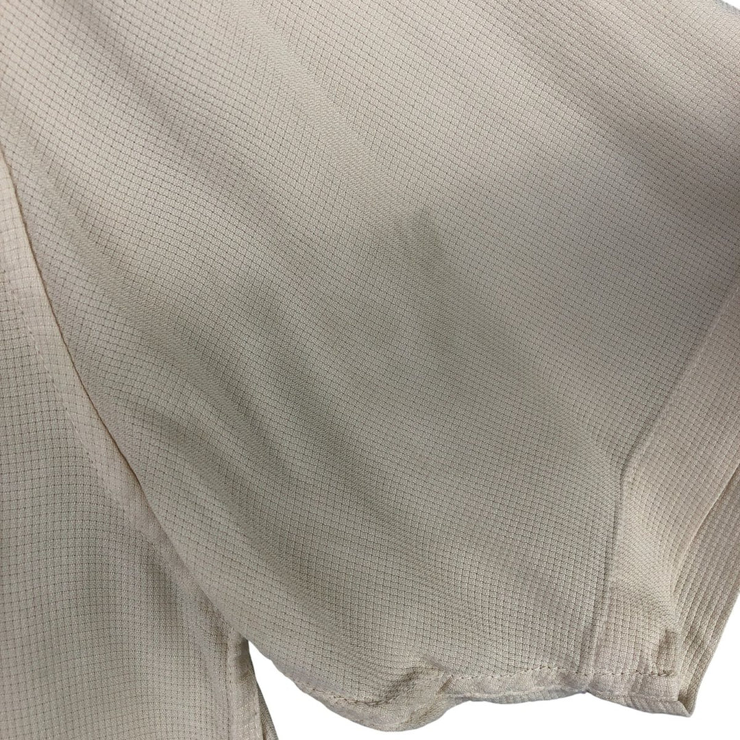 Jos. A. Bank Wide Collar Short Sleeve Silk Box Shirt, Men's Size Medium silk unbleached Vintage Second Hand