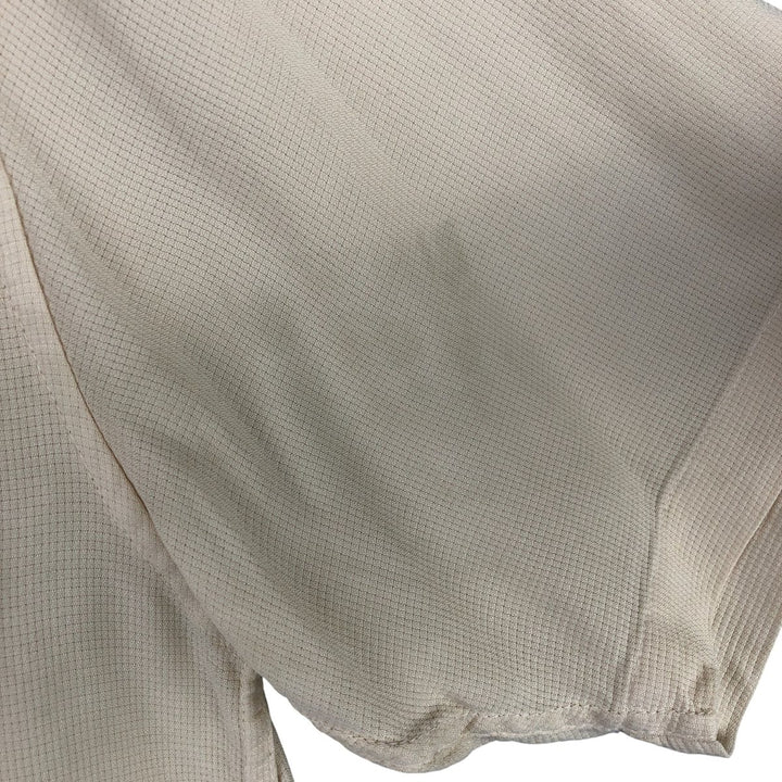 Jos. A. Bank Wide Collar Short Sleeve Silk Box Shirt, Men's Size Medium silk unbleached Vintage Second Hand