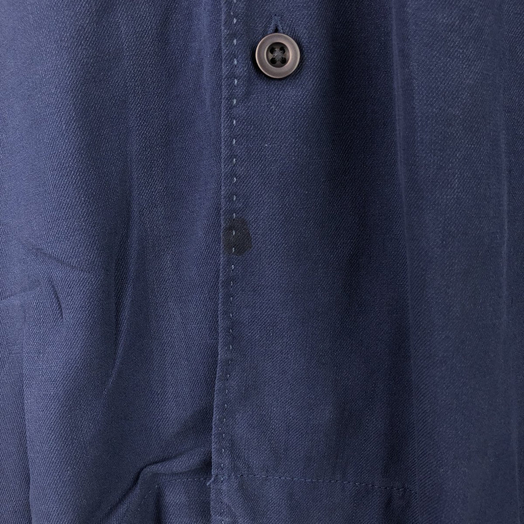 Tommy Bahama short-sleeved open-collar silk box shirt, men's size M silk navy blue type Vintage Second Hand