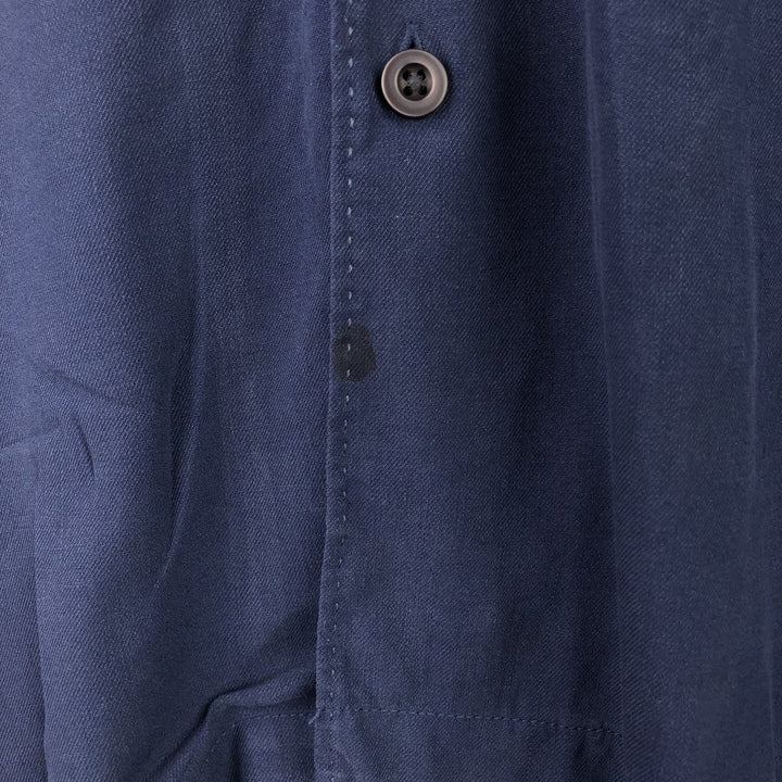 Tommy Bahama short-sleeved open-collar silk box shirt, men's size M silk navy blue type Vintage Second Hand