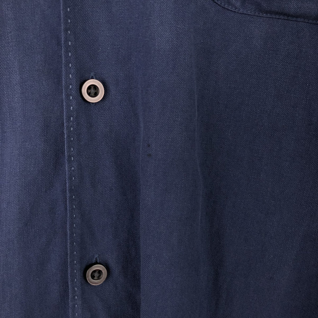 Tommy Bahama short-sleeved open-collar silk box shirt, men's size M silk navy blue type Vintage Second Hand