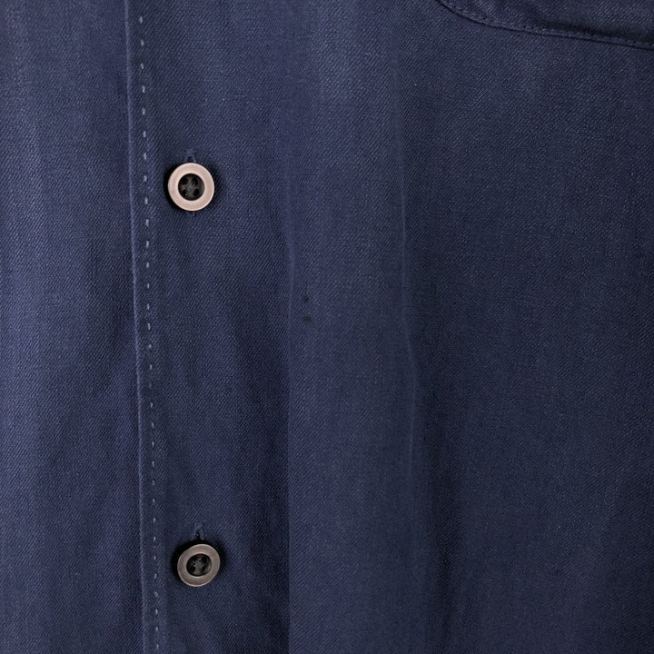 Tommy Bahama short-sleeved open-collar silk box shirt, men's size M silk navy blue type Vintage Second Hand