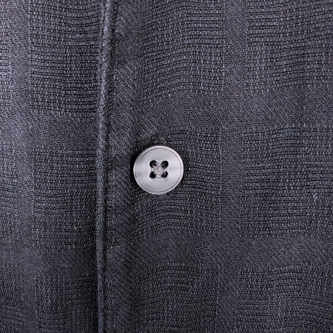 AXIST Short Sleeve Open Collar Silk Shirt, Box Shirt, Men's Size L silk black type Vintage Second Hand