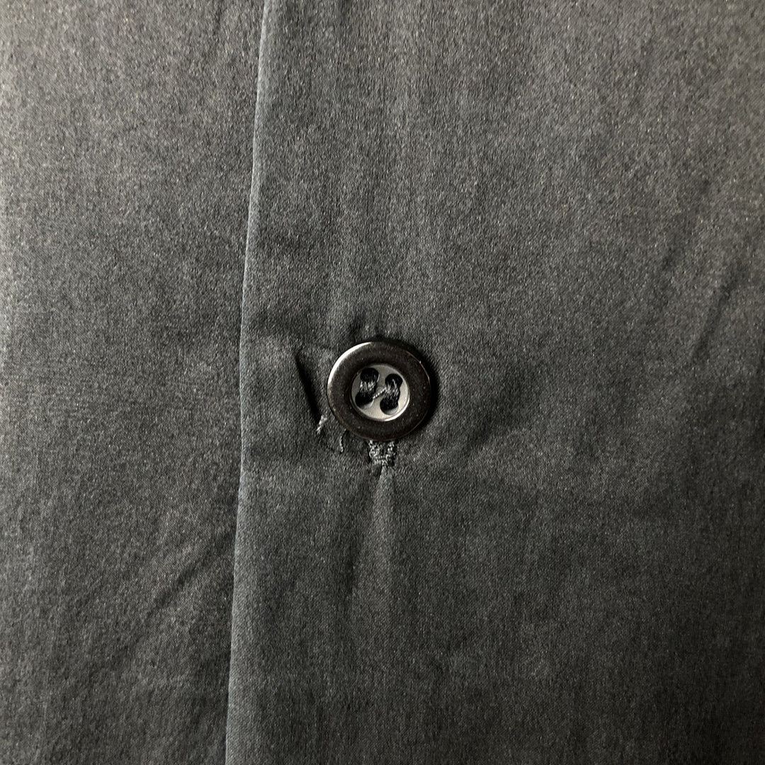 PITTI UOMO Short Sleeve Open Collar Silk Box Shirt, Men's Size L silk black type Vintage Second Hand