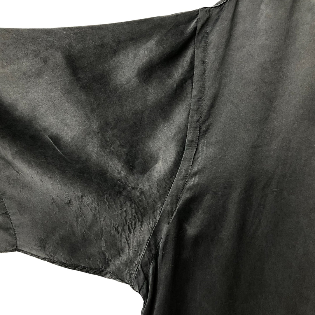 PITTI UOMO Short Sleeve Open Collar Silk Box Shirt, Men's Size L silk black type Vintage Second Hand