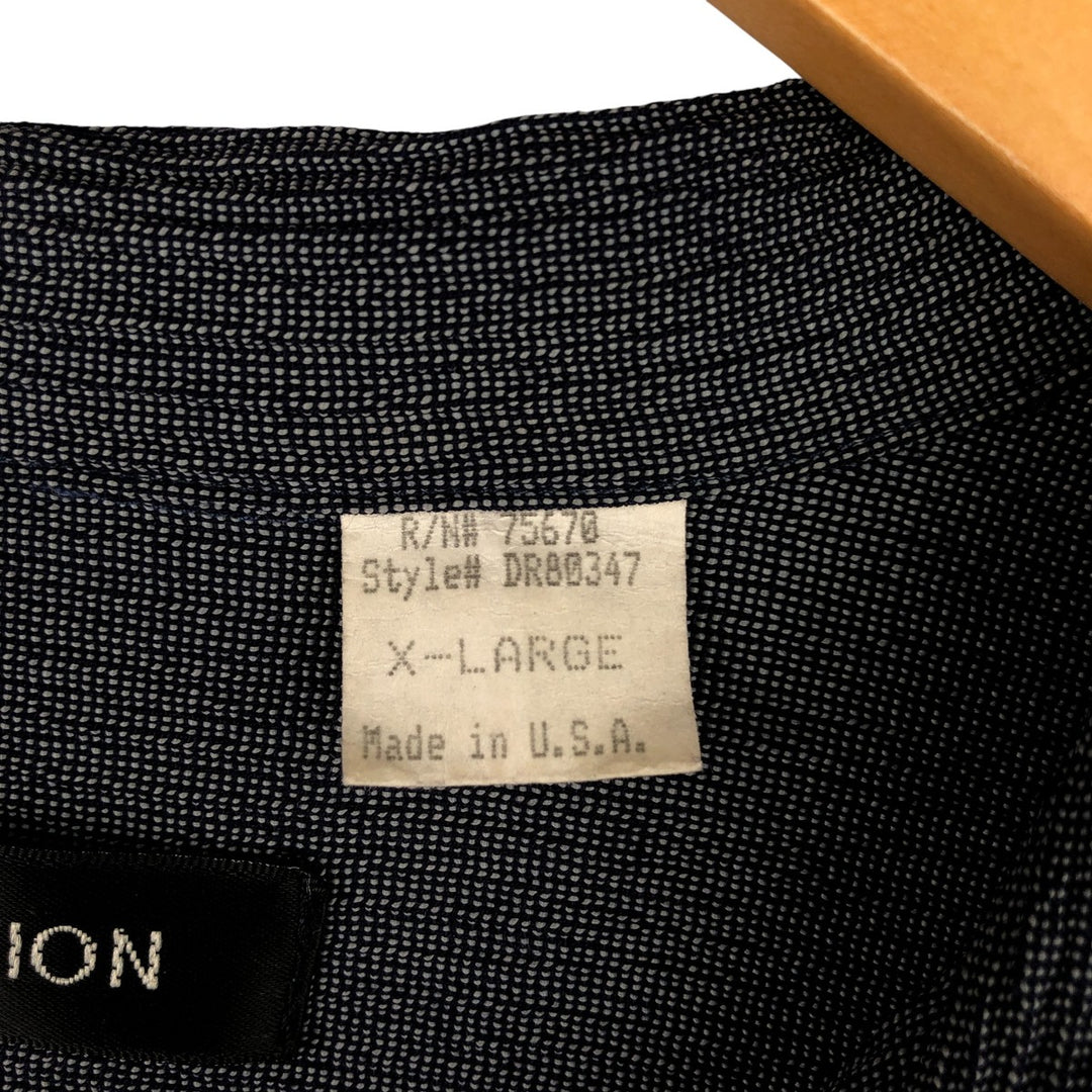 DIRECTION Willow Crepe Short Sleeve Open Collar Rayon Shirt, Made in USA, Men's XL Rayon gray type Vintage Second Hand