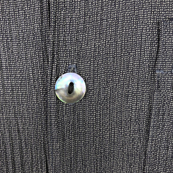 DIRECTION Willow Crepe Short Sleeve Open Collar Rayon Shirt, Made in USA, Men's XL Rayon gray type Vintage Second Hand