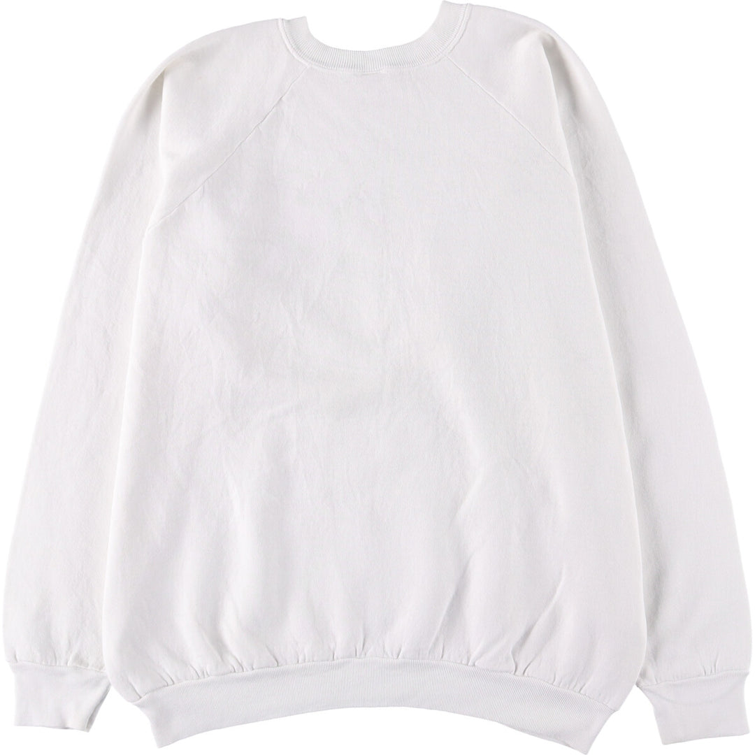 90'S Fruit of the Loom printed sweatshirt, made in the USA, men's XL size, vintage cotton white type Vintage Second Hand