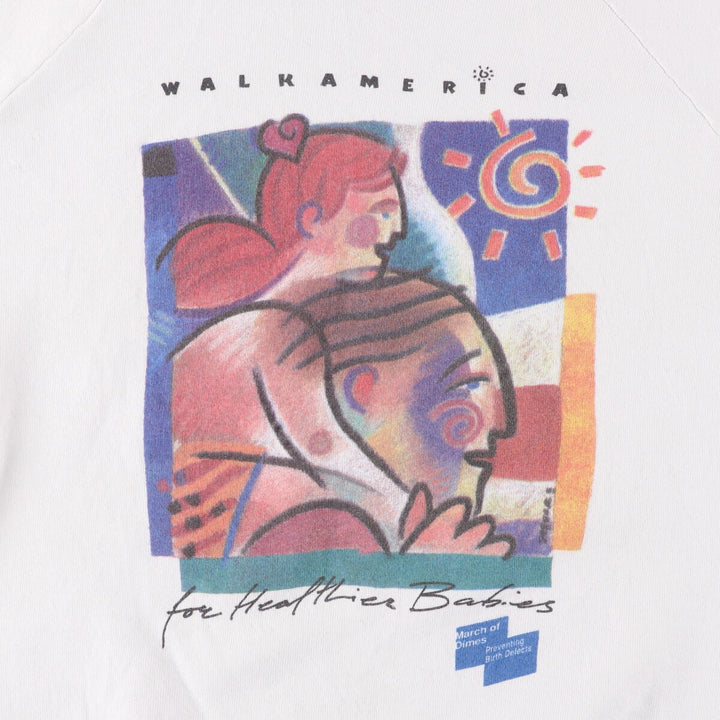 90'S Fruit of the Loom printed sweatshirt, made in the USA, men's XL size, vintage cotton white type Vintage Second Hand