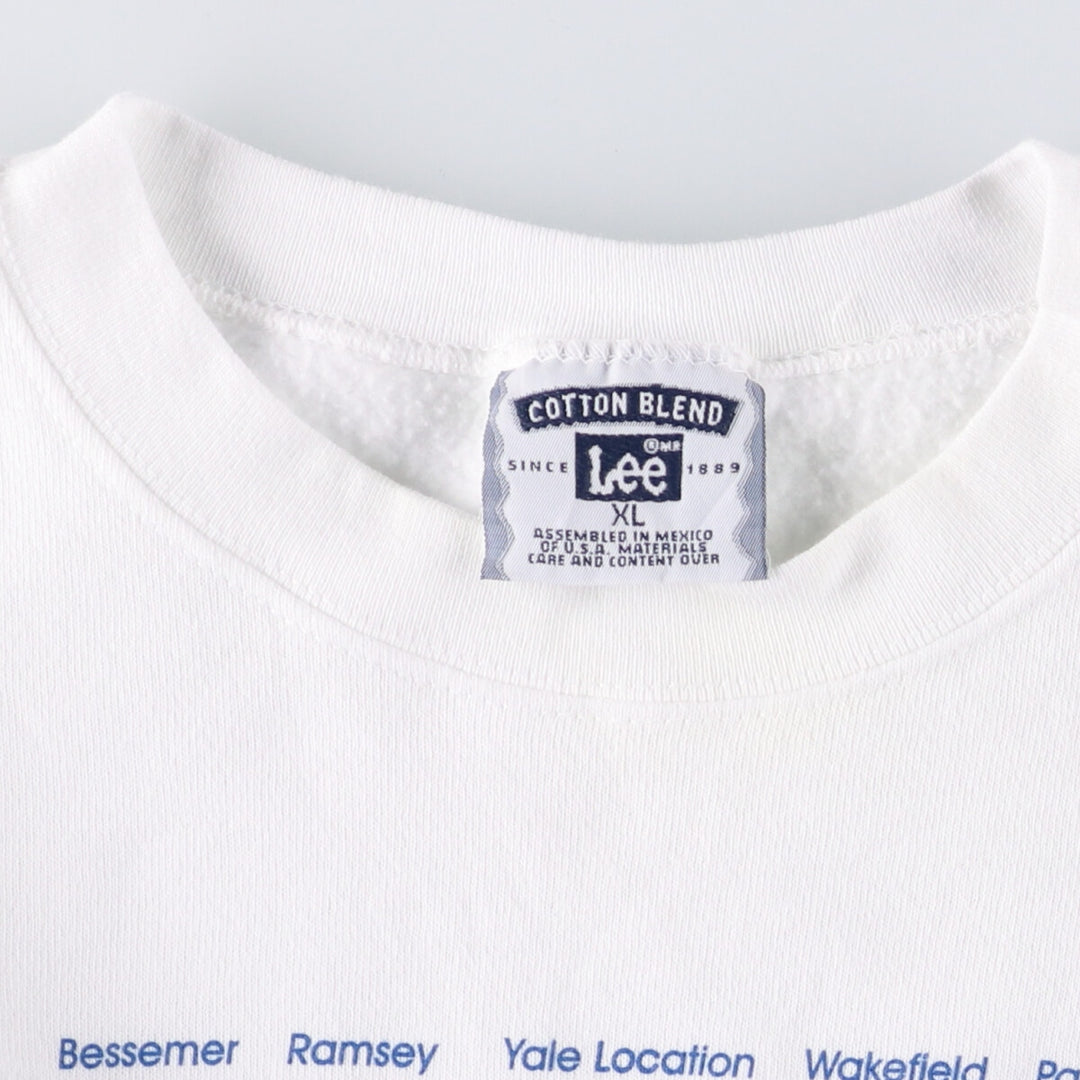 Vintage Lee Heavyweight Print Sweatshirt from the 90'S to 00s, Men's Size XL unclear white type Vintage Second Hand