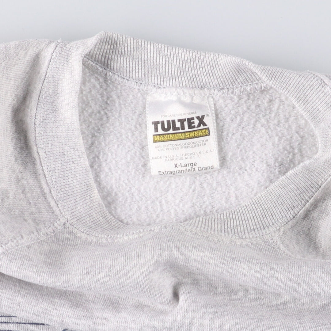 90'S TULTEX printed sweatshirt, made in USA, men's XL size, vintage cotton gray type Vintage Second Hand