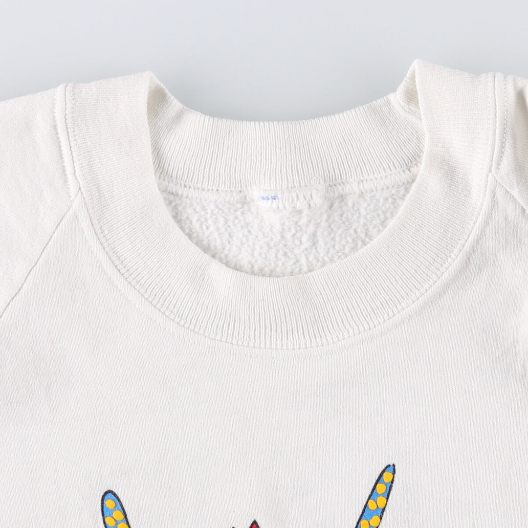 Vintage printed sweatshirt, men's M size unclear white type Vintage Second Hand