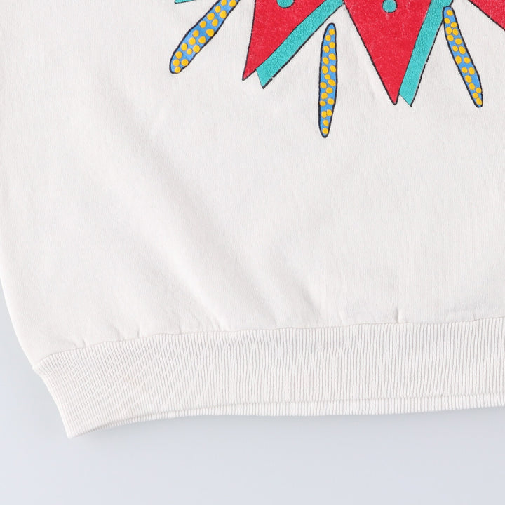 Vintage printed sweatshirt, men's M size unclear white type Vintage Second Hand
