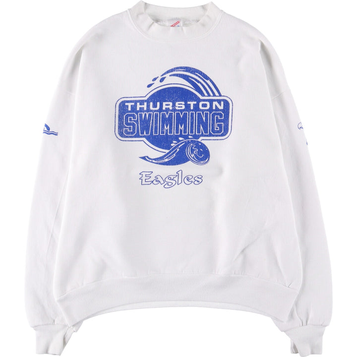 Vintage 90'S Jerzees Eagle Print Sweatshirt, Made in USA, Men's Size XL cotton white type Vintage Second Hand