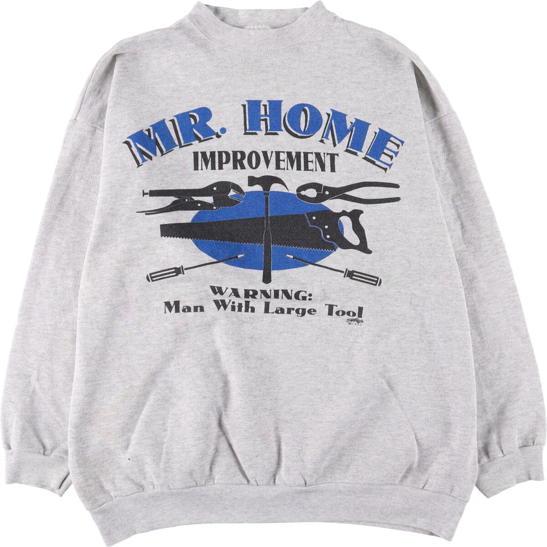 Vintage 90'S Tultex printed sweatshirt, men's size XL cotton gray type Vintage Second Hand