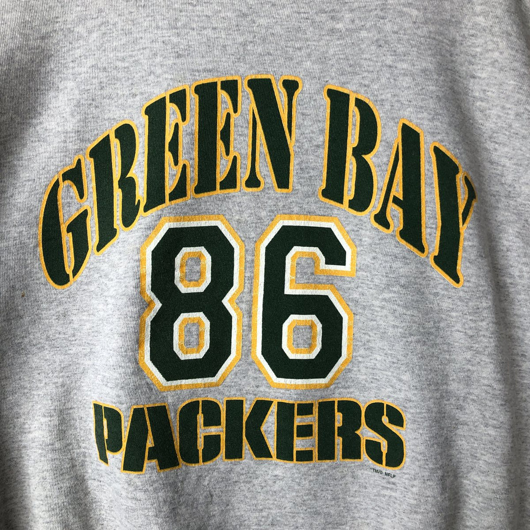 Vintage 90'S Tartex NFL Green Bay Packers Print Sweatshirt, Made in USA, Men's Size XL cotton gray type Vintage Second Hand