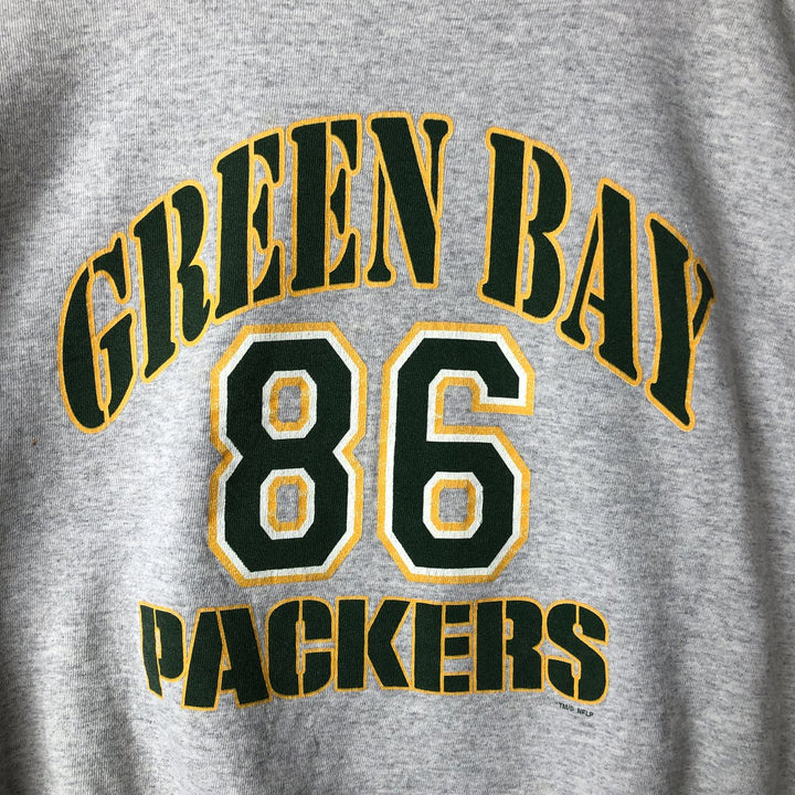 Vintage 90'S Tartex NFL Green Bay Packers Print Sweatshirt, Made in USA, Men's Size XL cotton gray type Vintage Second Hand