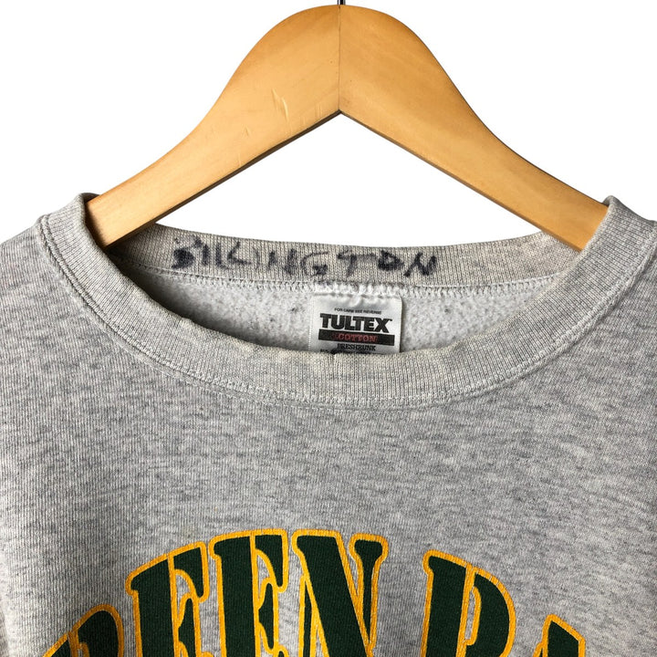 Vintage 90'S Tartex NFL Green Bay Packers Print Sweatshirt, Made in USA, Men's Size XL cotton gray type Vintage Second Hand