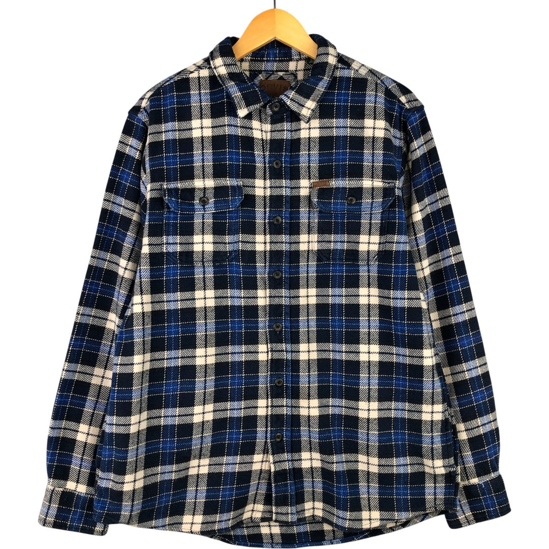 ORVIS Long Sleeve Flannel Check Shirt, Men's Size L cotton blue type Vintage Second Hand