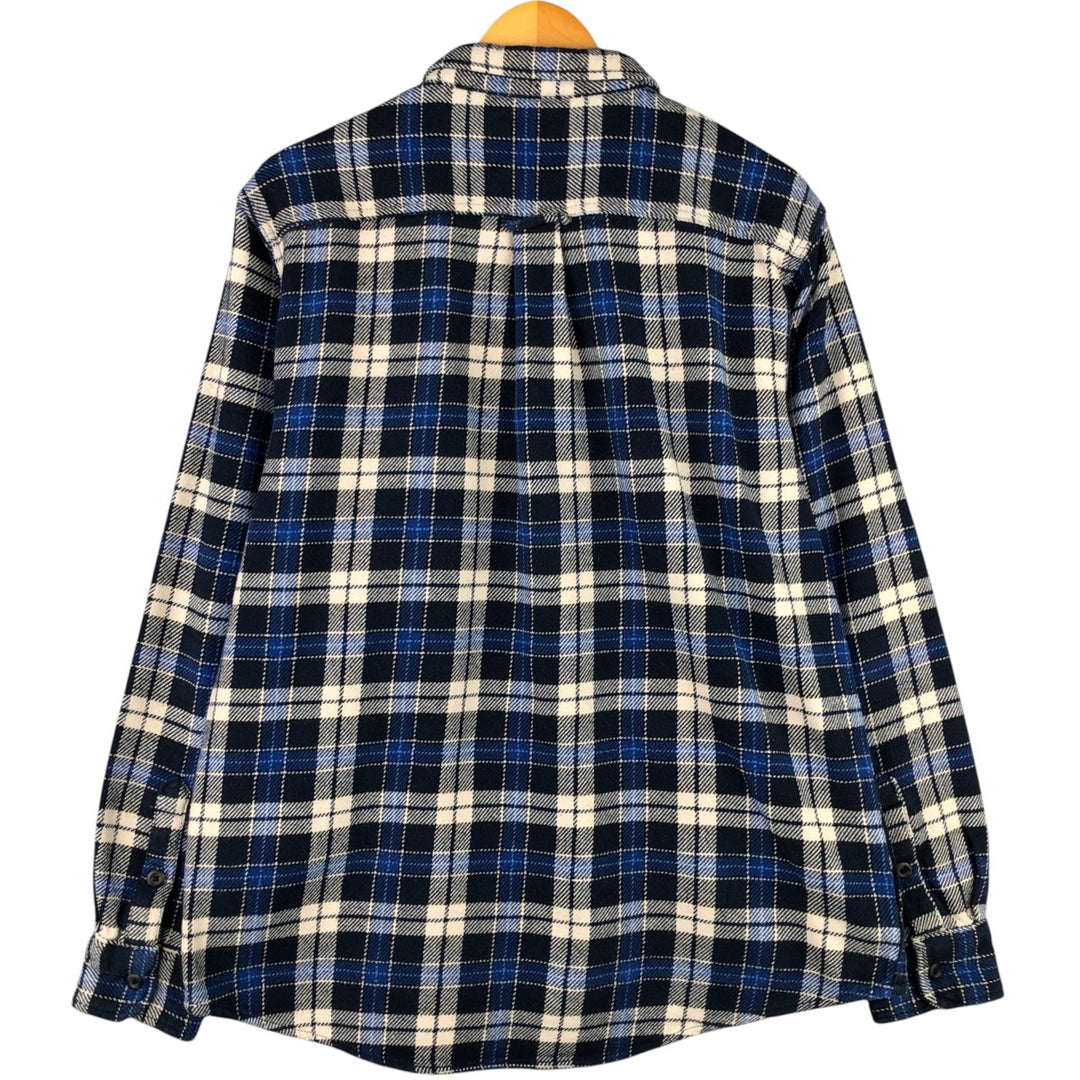 ORVIS Long Sleeve Flannel Check Shirt, Men's Size L cotton blue type Vintage Second Hand