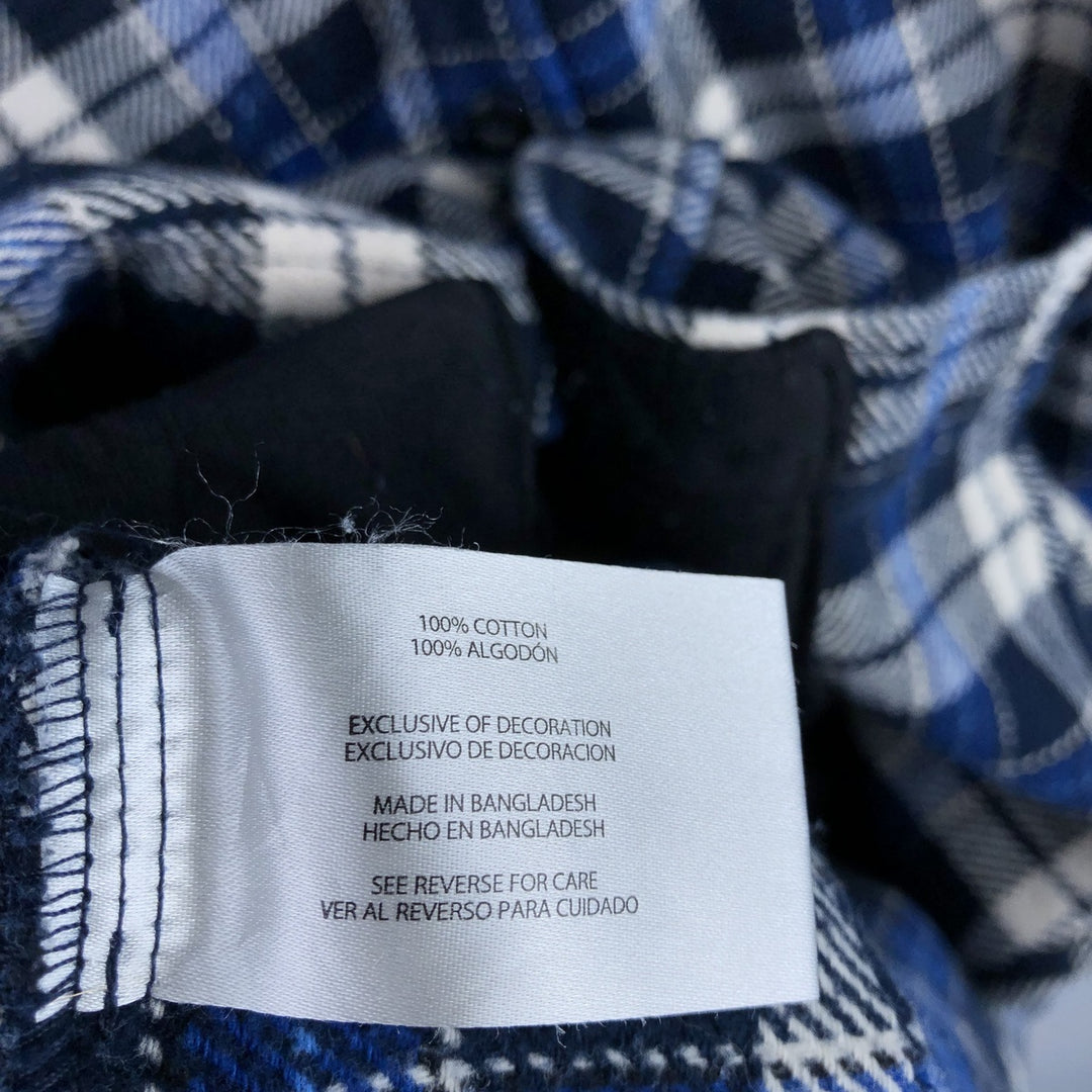ORVIS Long Sleeve Flannel Check Shirt, Men's Size L cotton blue type Vintage Second Hand