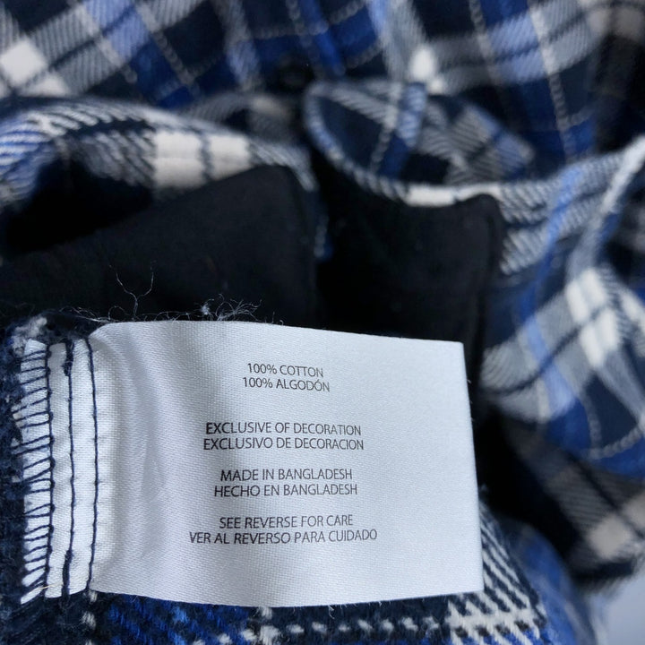 ORVIS Long Sleeve Flannel Check Shirt, Men's Size L cotton blue type Vintage Second Hand