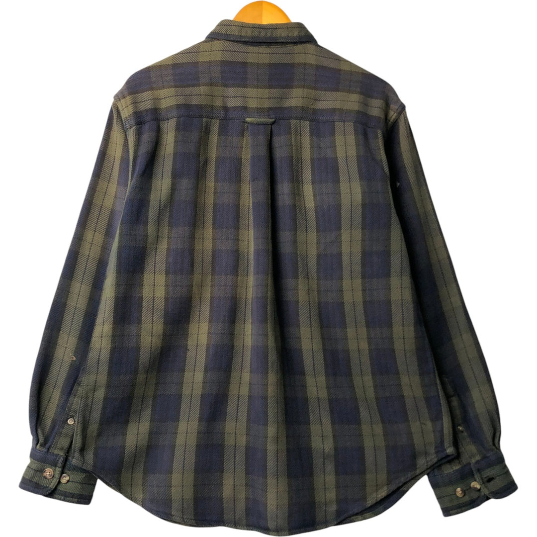 Guide Series Long Sleeve Flannel Check Shirt, Men's Size Medium cotton navy blue type Vintage Second Hand