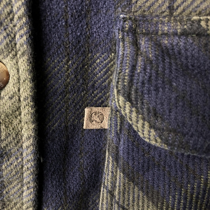 Guide Series Long Sleeve Flannel Check Shirt, Men's Size Medium cotton navy blue type Vintage Second Hand