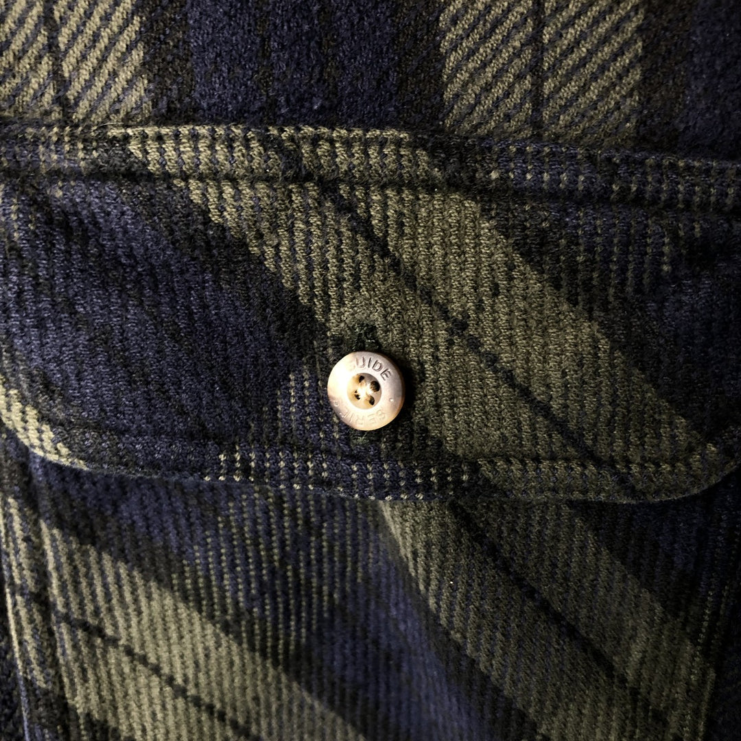 Guide Series Long Sleeve Flannel Check Shirt, Men's Size Medium cotton navy blue type Vintage Second Hand