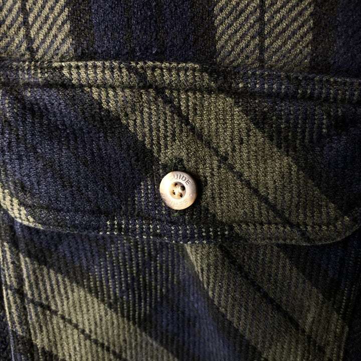 Guide Series Long Sleeve Flannel Check Shirt, Men's Size Medium cotton navy blue type Vintage Second Hand