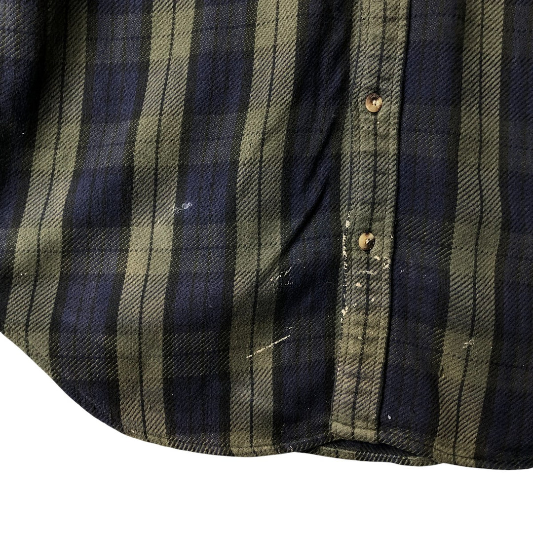 Guide Series Long Sleeve Flannel Check Shirt, Men's Size Medium cotton navy blue type Vintage Second Hand