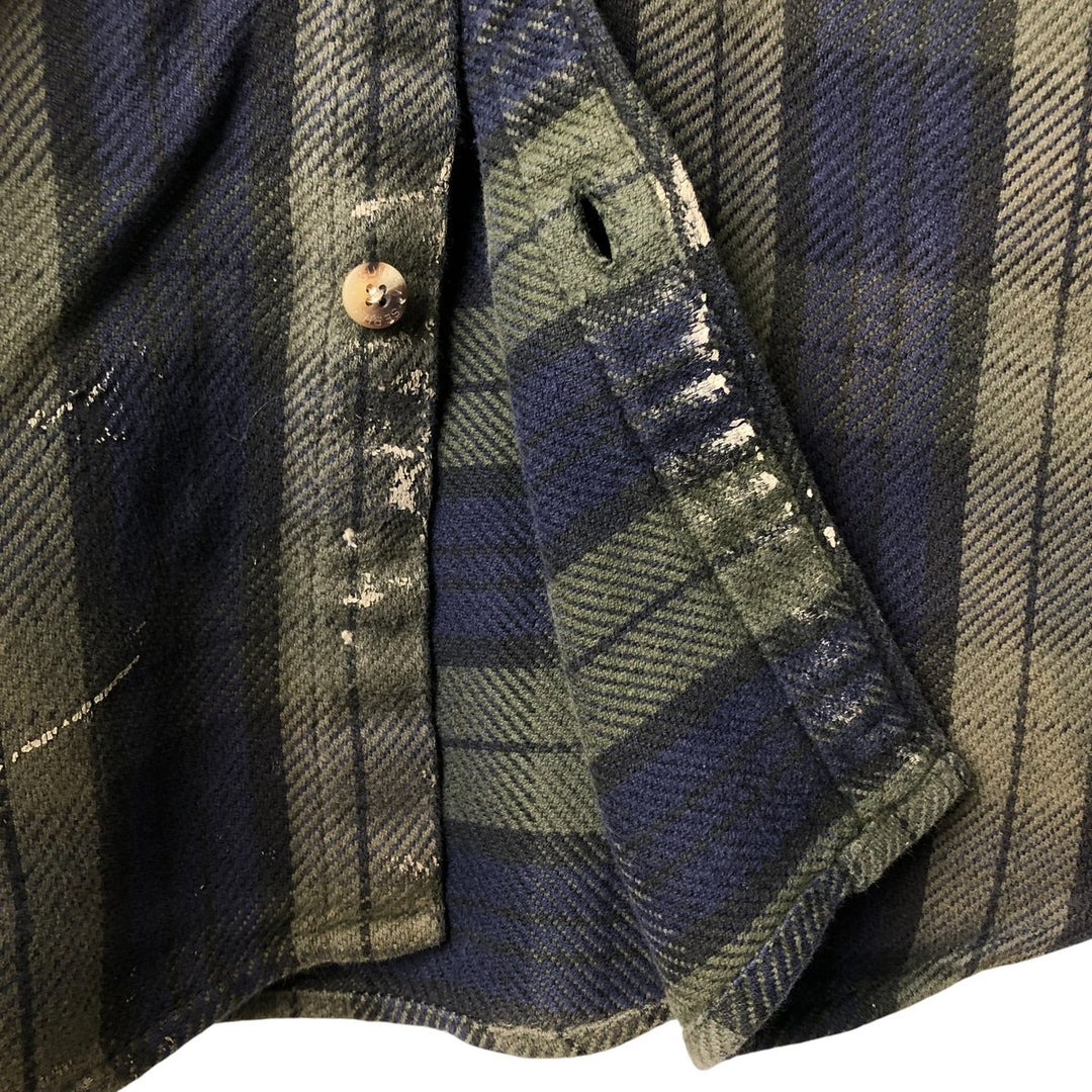 Guide Series Long Sleeve Flannel Check Shirt, Men's Size Medium cotton navy blue type Vintage Second Hand