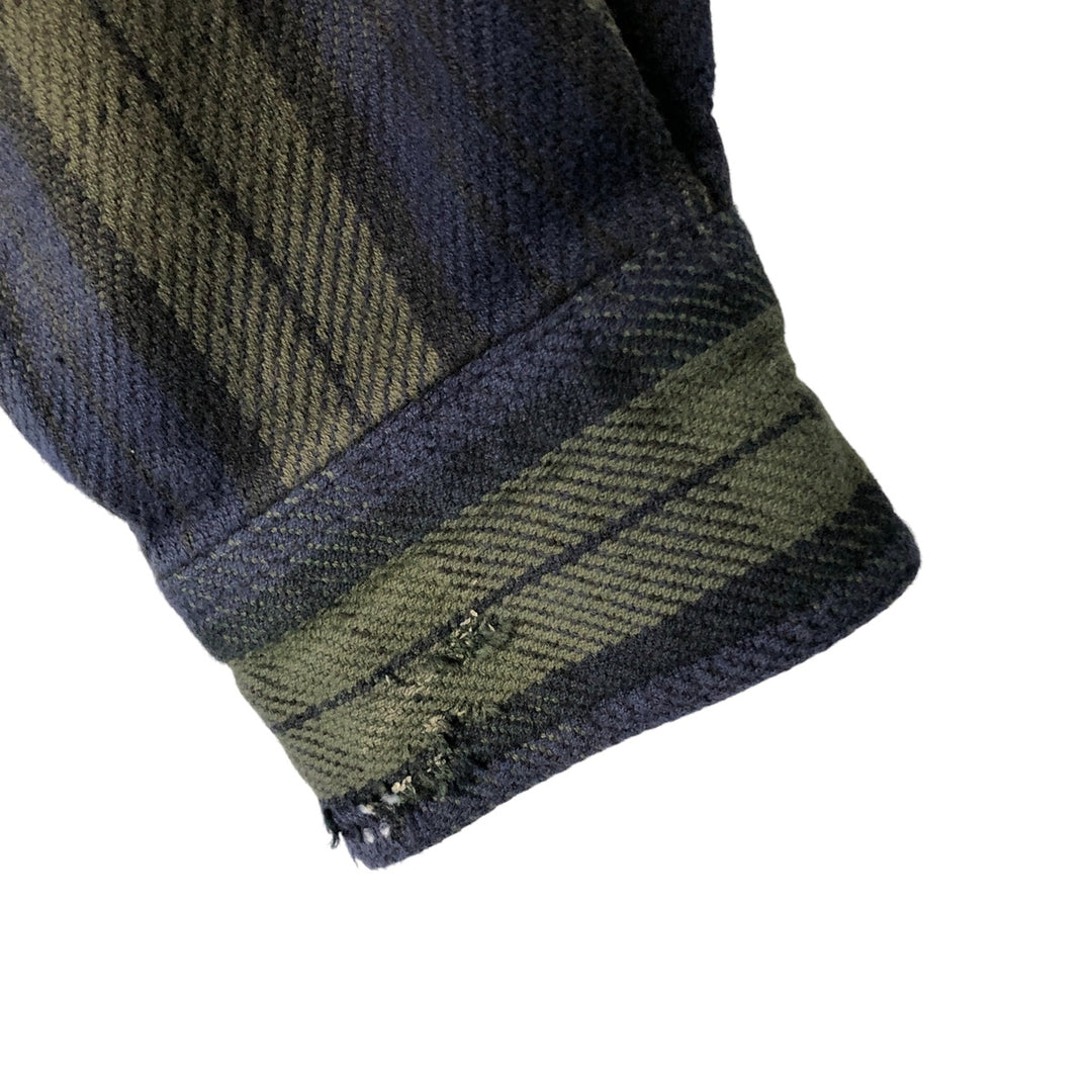 Guide Series Long Sleeve Flannel Check Shirt, Men's Size Medium cotton navy blue type Vintage Second Hand
