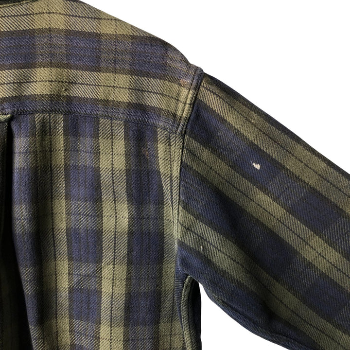 Guide Series Long Sleeve Flannel Check Shirt, Men's Size Medium cotton navy blue type Vintage Second Hand